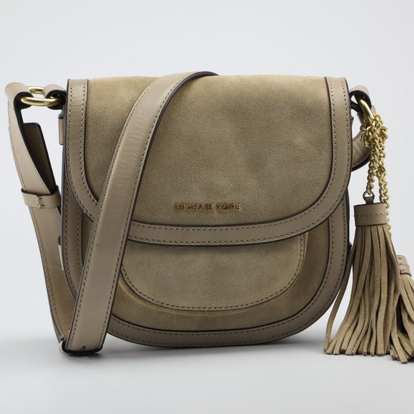 Michael Kors Handbags - Michael Kors Dunn Medium Suede Saddlebag